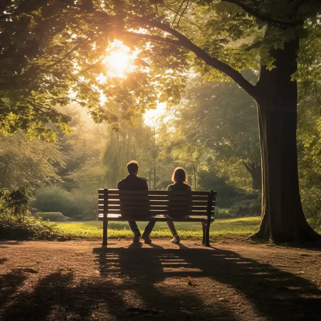couple together on a bench
